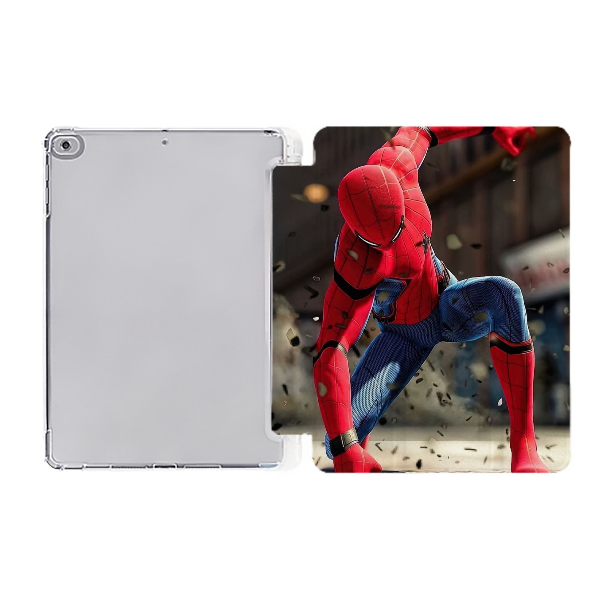 （画像用） Spider Man スパイダーマン IPad ケース ペン収納付き 三つ折りスタンド PUレザー×シリコン 対応機種9.5/10.5/10.9インチ